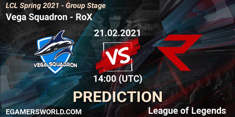 Vega Squadron vs RoX: Betting TIp, Match Prediction. 21.02.21. LoL, LCL Spring 2021 - Group Stage