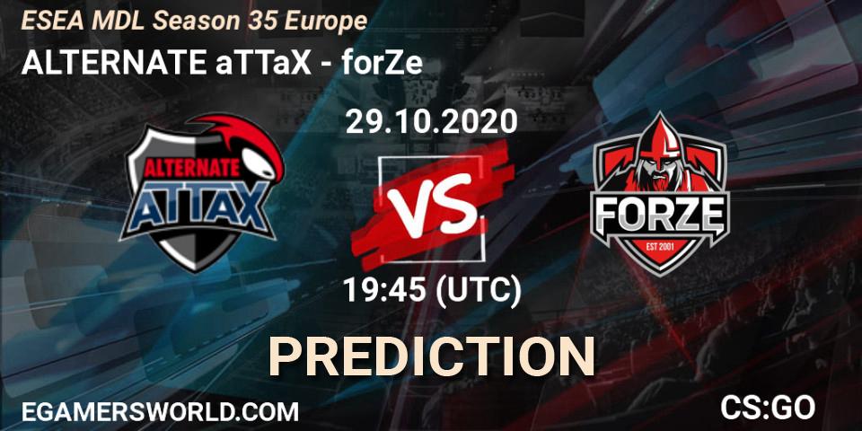 ALTERNATE aTTaX vs forZe: Betting TIp, Match Prediction. 29.10.20. CS2 (CS:GO), ESEA MDL Season 35 Europe