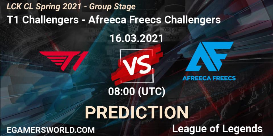 T1 Challengers vs Afreeca Freecs Challengers: Betting TIp, Match Prediction. 16.03.2021 at 08:00. LoL, LCK CL Spring 2021 - Group Stage