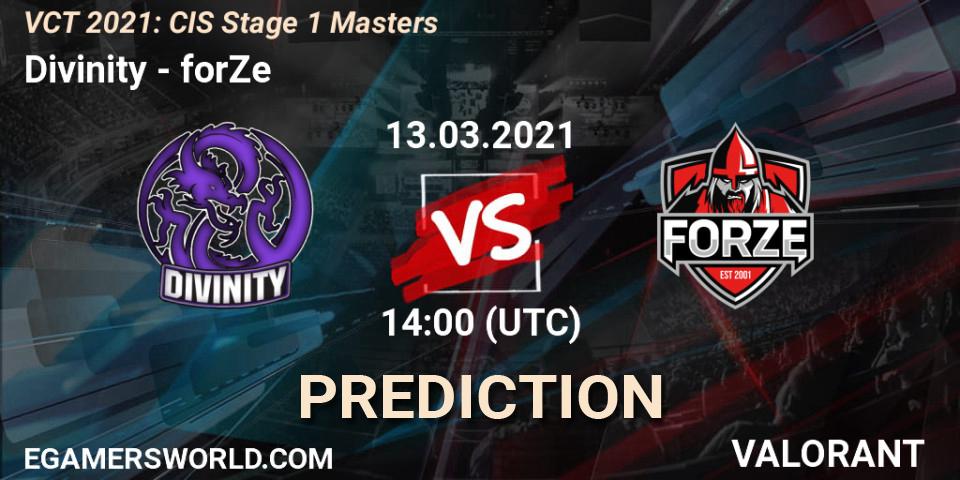 Divinity vs forZe: Betting TIp, Match Prediction. 13.03.21. VALORANT, VCT 2021: CIS Stage 1 Masters