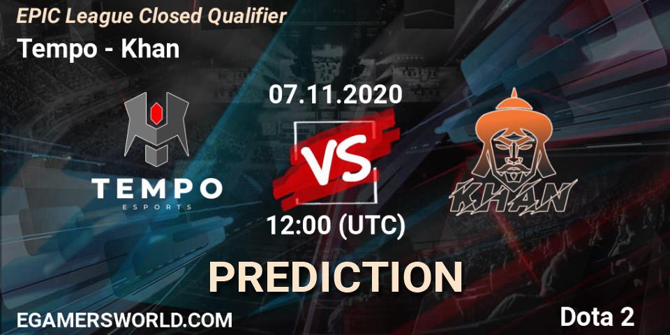 Tempo vs Khan: Betting TIp, Match Prediction. 07.11.20. Dota 2, EPIC League Closed Qualifier