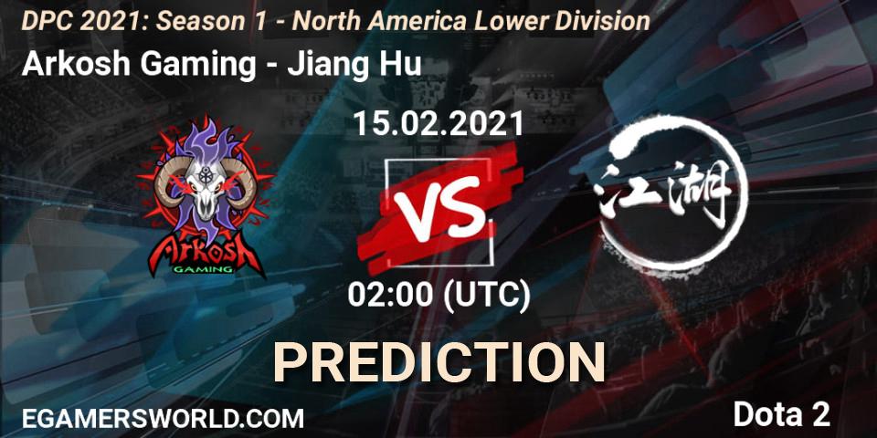 Arkosh Gaming vs Jiang Hu: Betting TIp, Match Prediction. 15.02.2021 at 02:00. Dota 2, DPC 2021: Season 1 - North America Lower Division