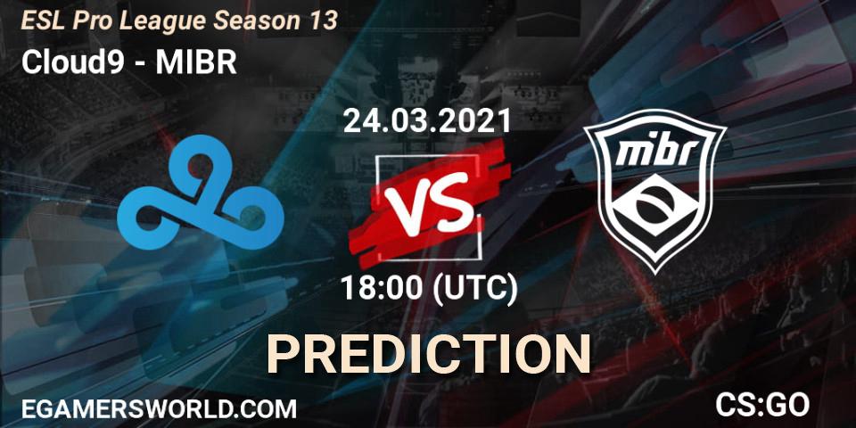 Cloud9 vs MIBR: Betting TIp, Match Prediction. 24.03.21. CS2 (CS:GO), ESL Pro League Season 13