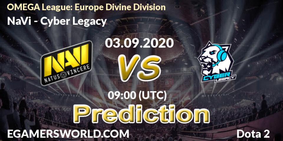 NaVi vs Cyber Legacy: Betting TIp, Match Prediction. 03.09.20. Dota 2, OMEGA League: Europe Divine Division