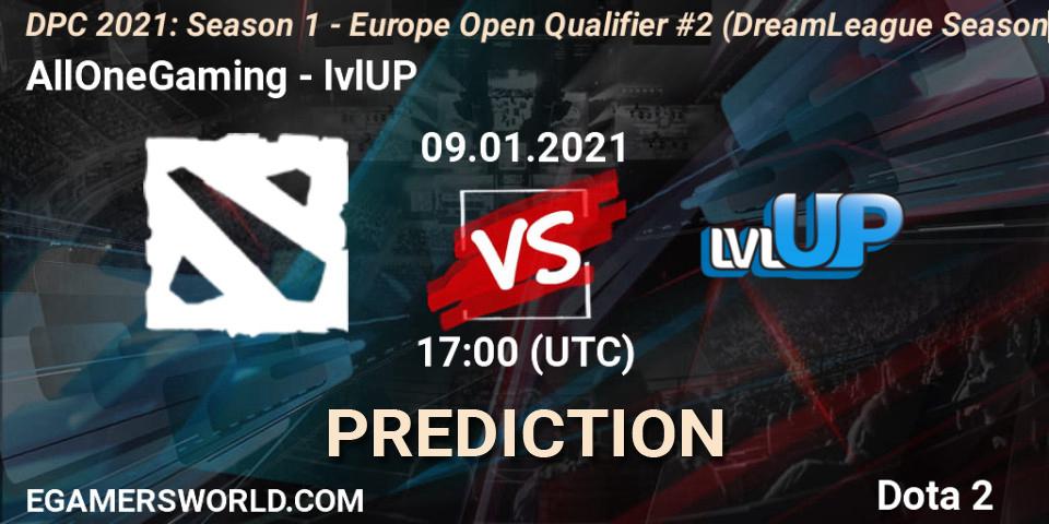 AllOneGaming vs lvlUP: Betting TIp, Match Prediction. 09.01.2021 at 17:00. Dota 2, DPC 2021: Season 1 - Europe Open Qualifier #2 (DreamLeague Season 14)