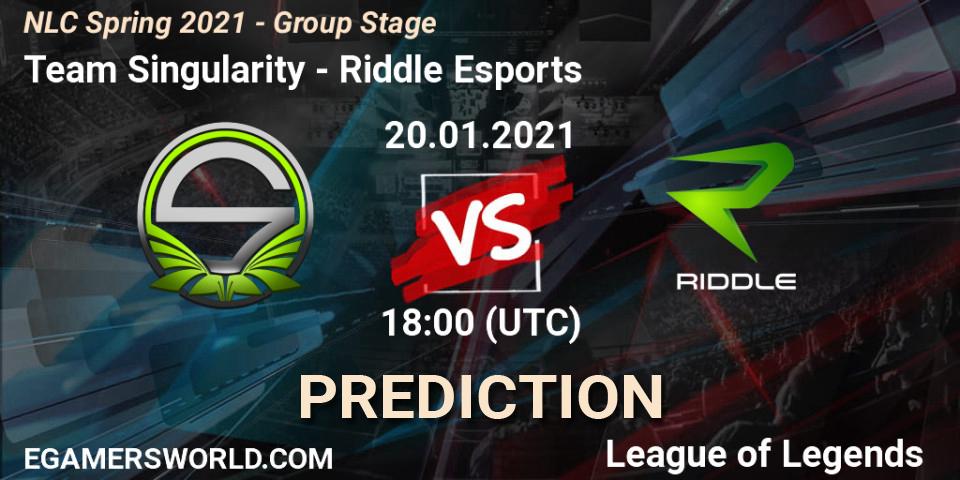 Team Singularity vs Riddle Esports: Betting TIp, Match Prediction. 20.01.21. LoL, NLC Spring 2021 - Group Stage