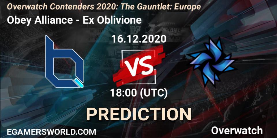 Obey Alliance vs Ex Oblivione: Betting TIp, Match Prediction. 16.12.20. Overwatch, Overwatch Contenders 2020: The Gauntlet: Europe