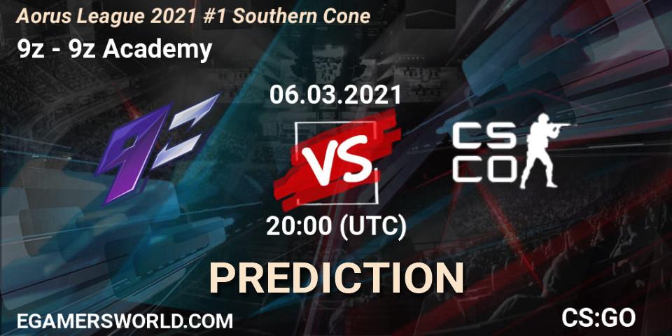 9z vs 9z Academy: Betting TIp, Match Prediction. 06.03.2021 at 20:00. Counter-Strike (CS2), Aorus League 2021 #1 Southern Cone