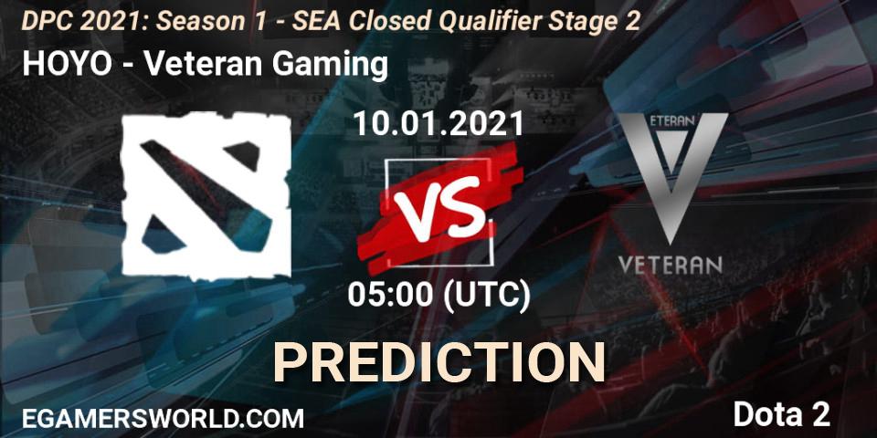 HOYO vs Veteran Gaming: Betting TIp, Match Prediction. 10.01.2021 at 05:02. Dota 2, DPC 2021: Season 1 - SEA Closed Qualifier Stage 2