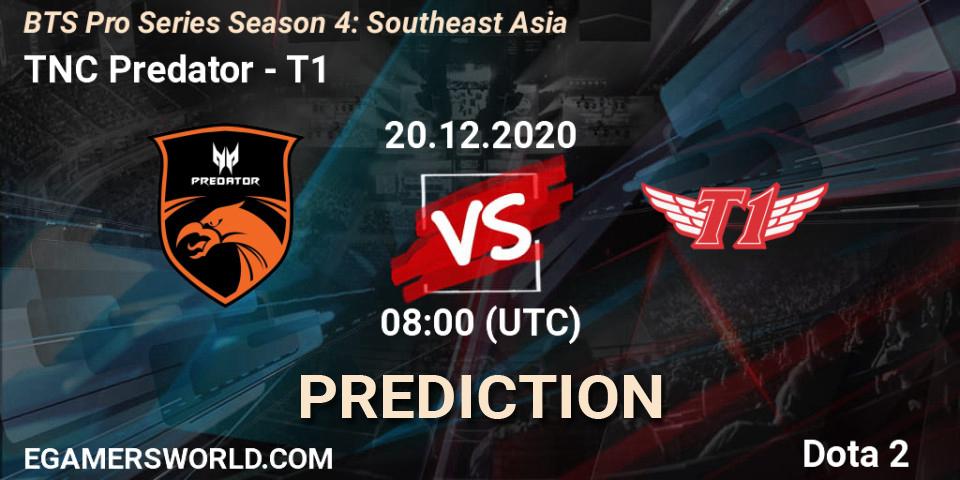 TNC Predator vs T1: Betting TIp, Match Prediction. 20.12.2020 at 08:03. Dota 2, BTS Pro Series Season 4: Southeast Asia
