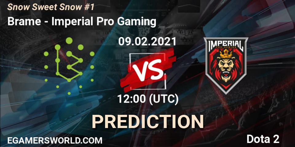 Brame vs Imperial Pro Gaming: Betting TIp, Match Prediction. 09.02.21. Dota 2, Snow Sweet Snow #1