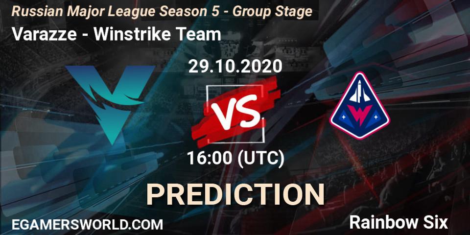 Varazze vs Winstrike Team: Betting TIp, Match Prediction. 29.10.2020 at 16:00. Rainbow Six, Russian Major League Season 5 - Group Stage