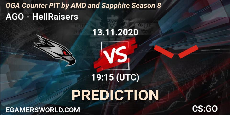 AGO vs HellRaisers: Betting TIp, Match Prediction. 13.11.20. CS2 (CS:GO), OGA Counter PIT by AMD and Sapphire Season 8