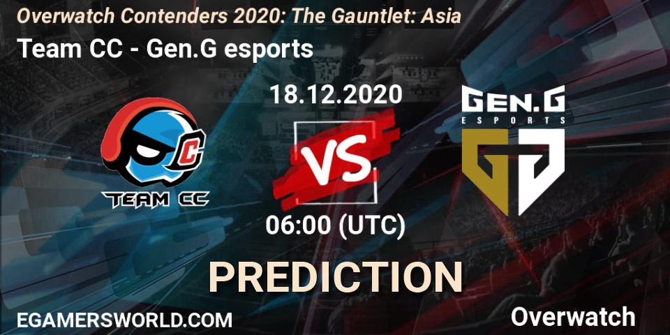 Team CC vs Gen.G esports: Betting TIp, Match Prediction. 18.12.20. Overwatch, Overwatch Contenders 2020: The Gauntlet: Asia