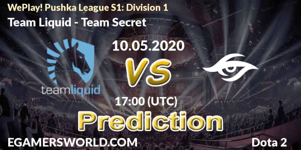 Team Liquid vs Team Secret: Betting TIp, Match Prediction. 10.05.20. Dota 2, WePlay! Pushka League S1: Division 1