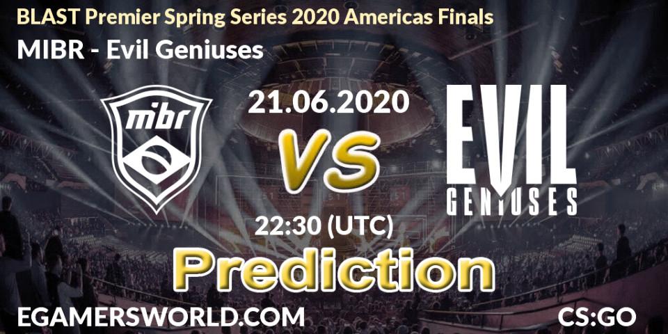 MIBR vs Evil Geniuses: Betting TIp, Match Prediction. 21.06.20. CS2 (CS:GO), BLAST Premier Spring Series 2020 Americas Finals