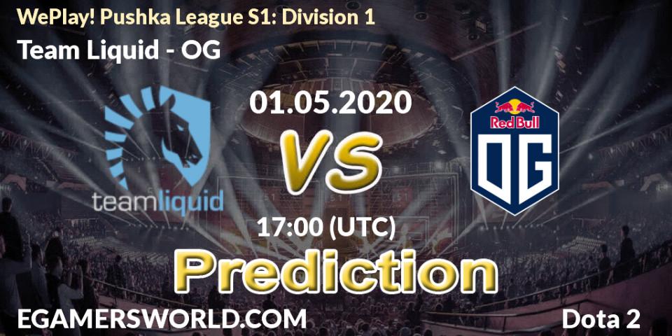 Team Liquid vs OG: Betting TIp, Match Prediction. 01.05.2020 at 16:15. Dota 2, WePlay! Pushka League S1: Division 1