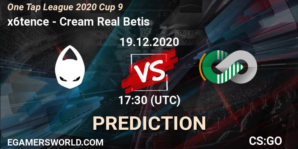x6tence vs Cream Real Betis: Betting TIp, Match Prediction. 19.12.20. CS2 (CS:GO), One Tap League 2020 Cup 9