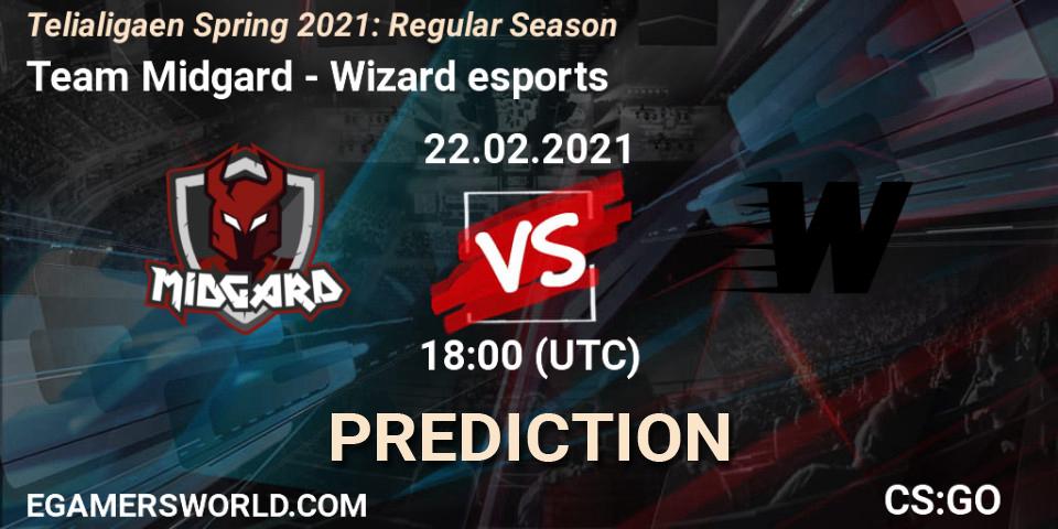 Team Midgard vs Wizard esports: Betting TIp, Match Prediction. 22.02.2021 at 18:00. Counter-Strike (CS2), Telialigaen Spring 2021: Regular Season