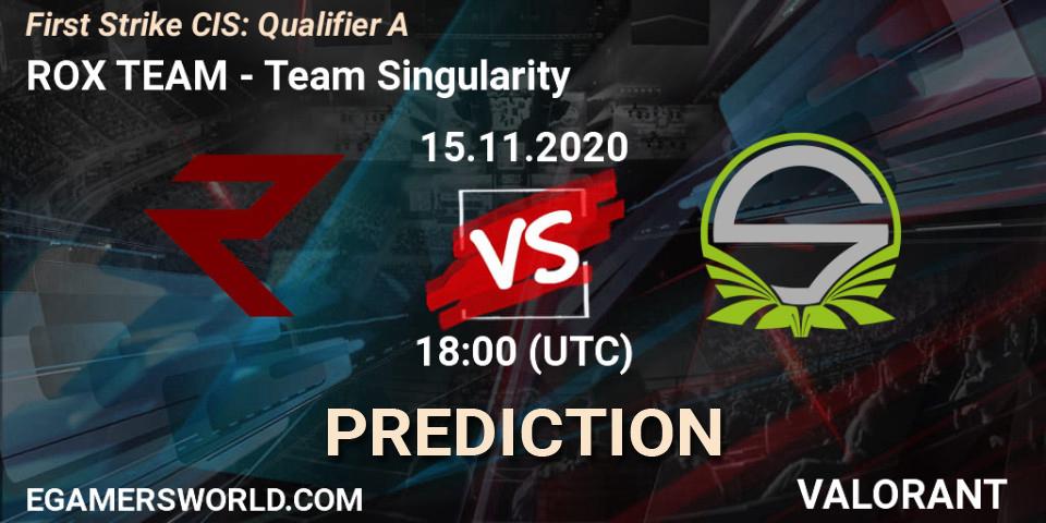 ROX TEAM vs Team Singularity: Betting TIp, Match Prediction. 15.11.20. VALORANT, First Strike CIS: Qualifier A