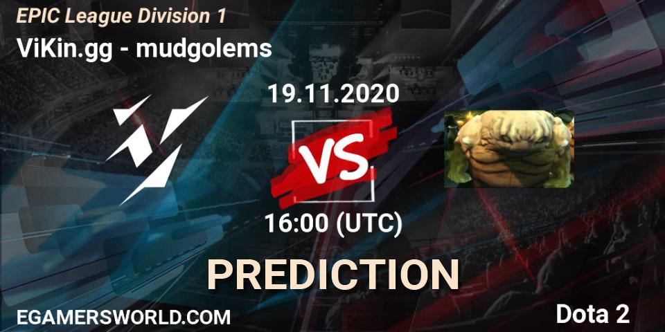 ViKin.gg vs mudgolems: Betting TIp, Match Prediction. 19.11.2020 at 16:18. Dota 2, EPIC League Division 1