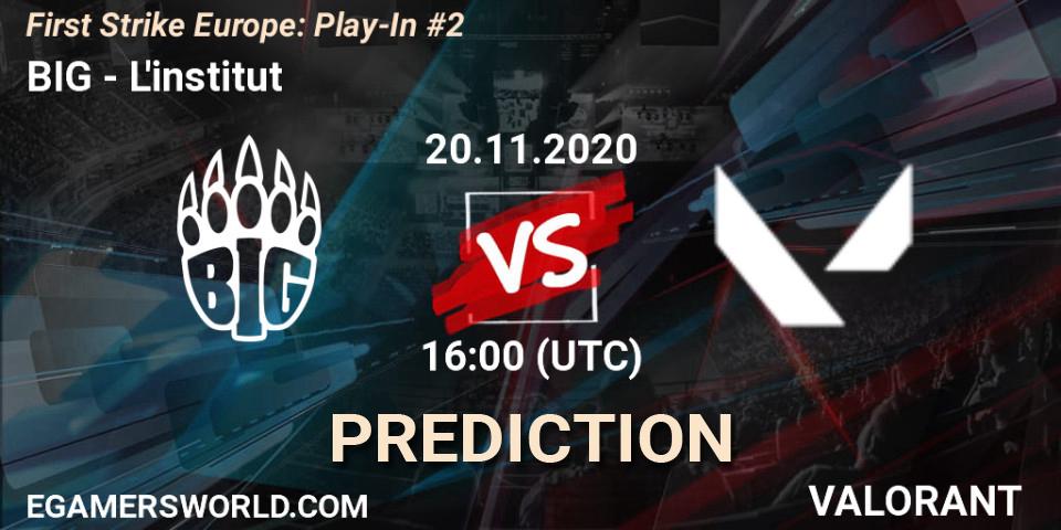 BIG vs L'institut: Betting TIp, Match Prediction. 20.11.20. VALORANT, First Strike Europe: Play-In #2