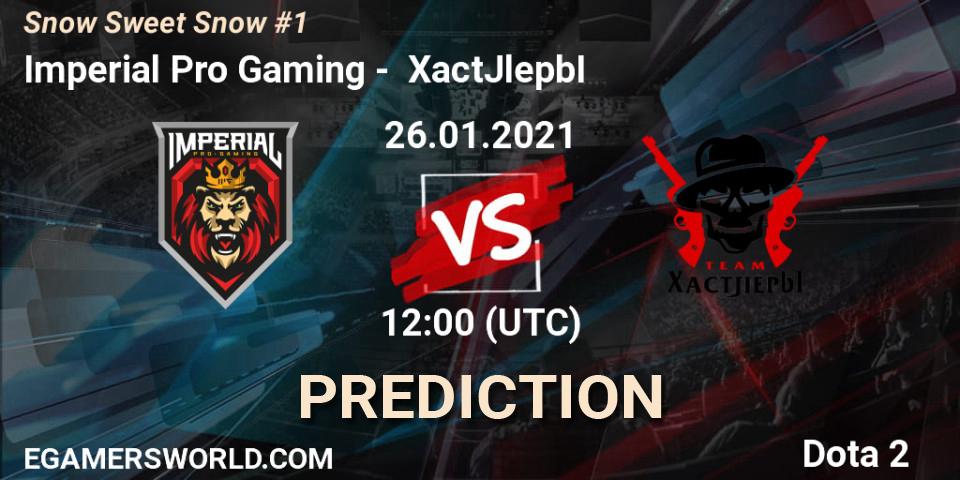Imperial Pro Gaming vs XactJlepbI: Betting TIp, Match Prediction. 26.01.2021 at 11:58. Dota 2, Snow Sweet Snow #1