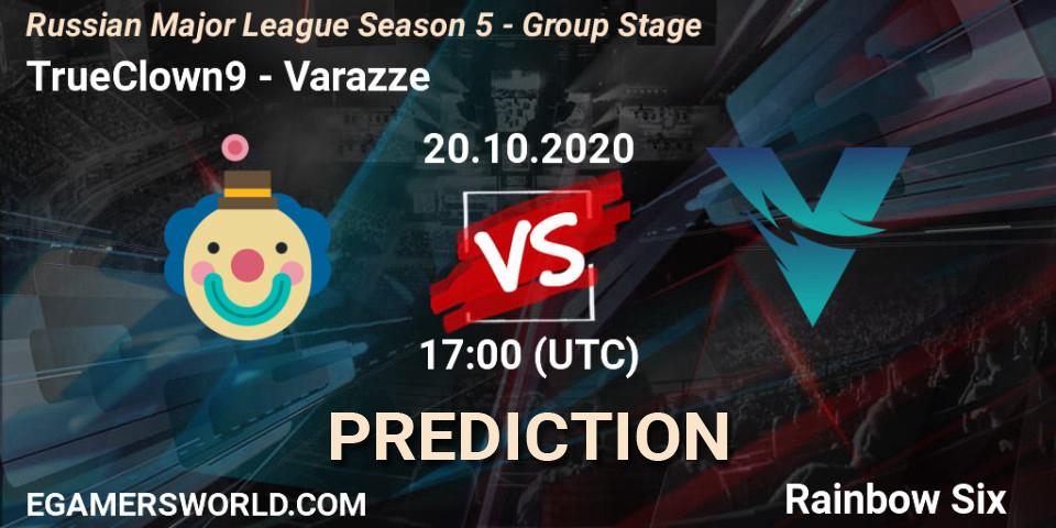 TrueClown9 vs Varazze: Betting TIp, Match Prediction. 20.10.2020 at 17:00. Rainbow Six, Russian Major League Season 5 - Group Stage
