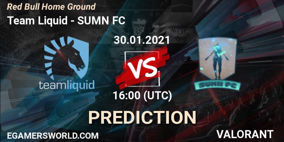 Team Liquid vs SUMN FC: Betting TIp, Match Prediction. 30.01.2021 at 16:00. VALORANT, Red Bull Home Ground