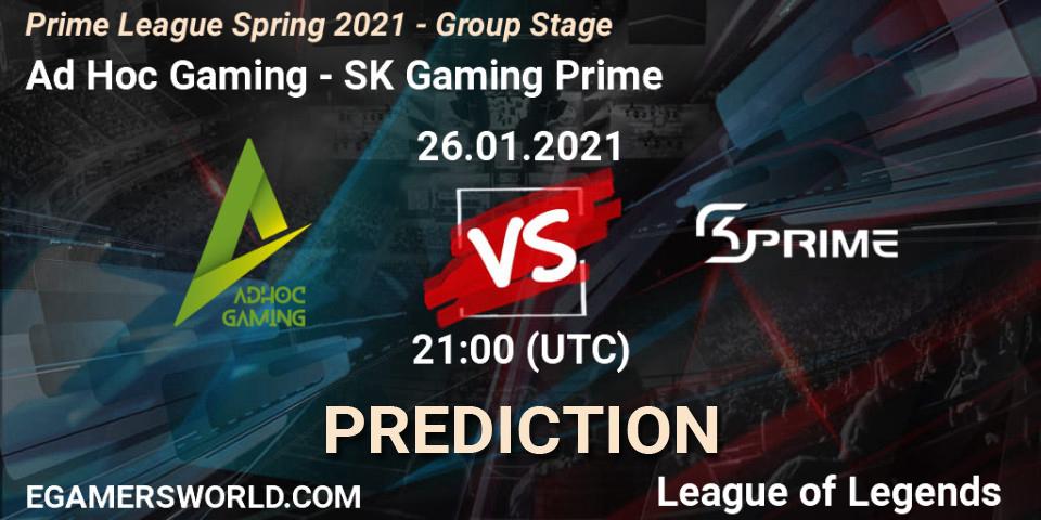 Ad Hoc Gaming vs SK Gaming Prime: Betting TIp, Match Prediction. 26.01.21. LoL, Prime League Spring 2021 - Group Stage