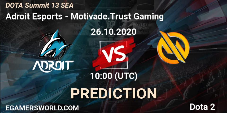 Adroit Esports vs Motivade.Trust Gaming: Betting TIp, Match Prediction. 27.10.20. Dota 2, DOTA Summit 13: SEA