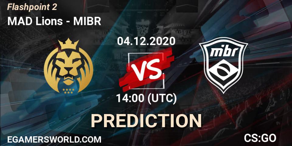 MAD Lions vs MIBR: Betting TIp, Match Prediction. 04.12.2020 at 14:00. Counter-Strike (CS2), Flashpoint Season 2