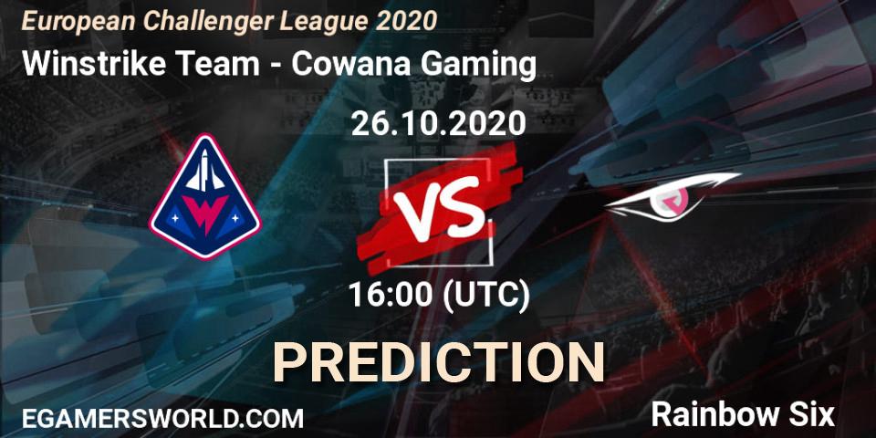 Winstrike Team vs Cowana Gaming: Betting TIp, Match Prediction. 26.10.2020 at 16:00. Rainbow Six, European Challenger League 2020