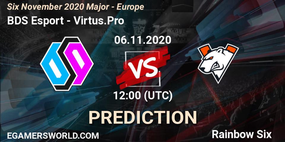 BDS Esport vs Virtus.Pro: Betting TIp, Match Prediction. 06.11.2020 at 12:00. Rainbow Six, Six November 2020 Major - Europe