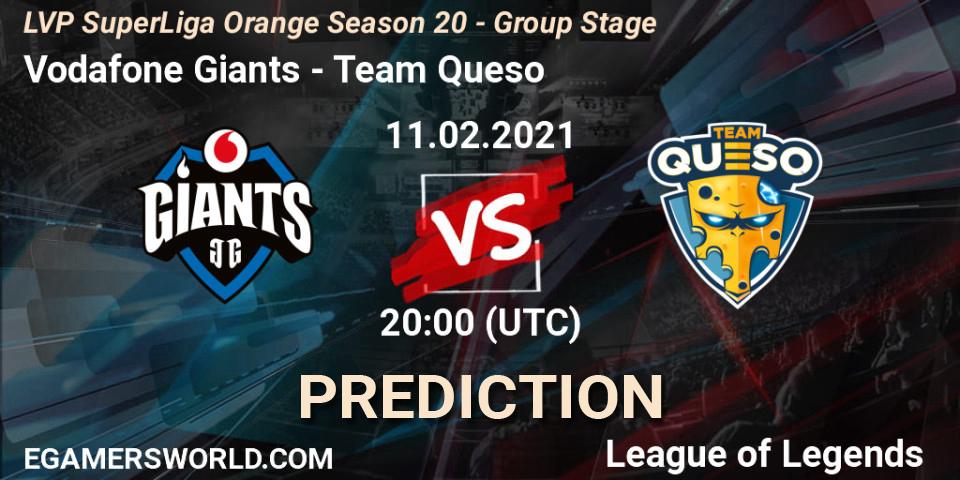 Vodafone Giants vs Team Queso: Betting TIp, Match Prediction. 11.02.2021 at 20:00. LoL, LVP SuperLiga Orange Season 20 - Group Stage