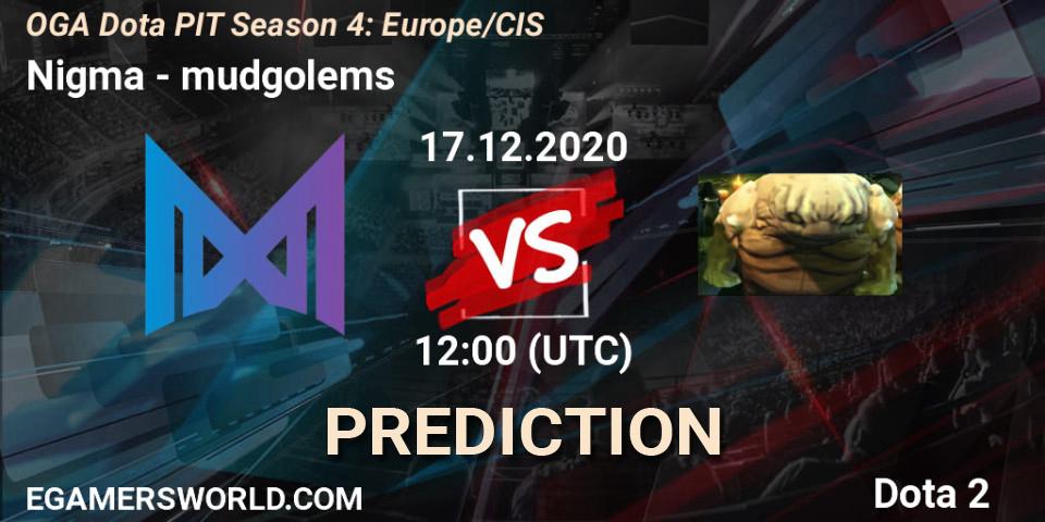 Nigma vs mudgolems: Betting TIp, Match Prediction. 17.12.2020 at 11:59. Dota 2, OGA Dota PIT Season 4: Europe/CIS