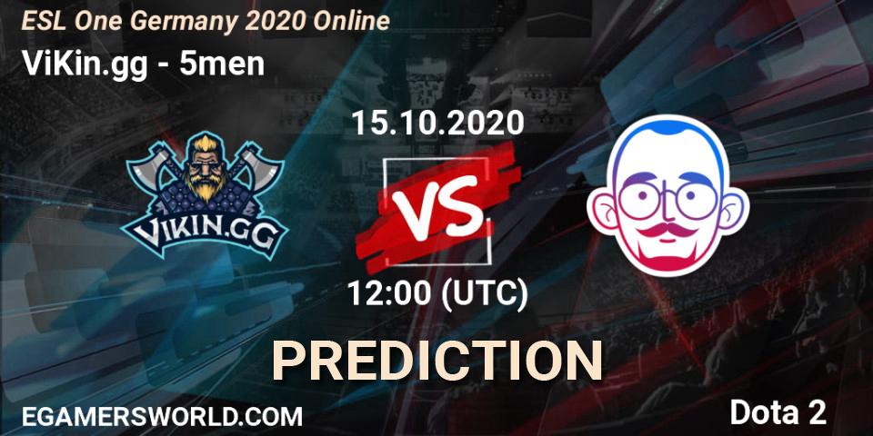 ViKin.gg vs 5men: Betting TIp, Match Prediction. 15.10.2020 at 12:00. Dota 2, ESL One Germany 2020 Online