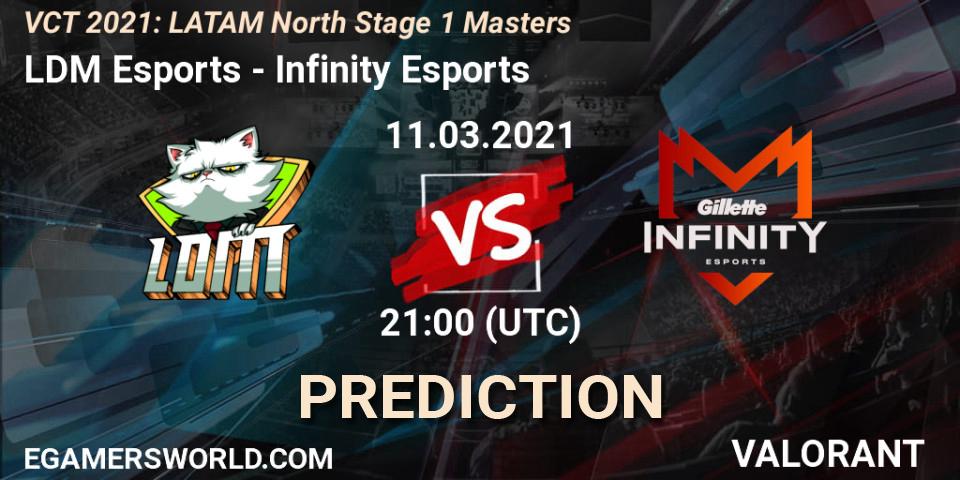 LDM Esports vs Infinity Esports: Betting TIp, Match Prediction. 11.03.2021 at 21:00. VALORANT, VCT 2021: LATAM North Stage 1 Masters