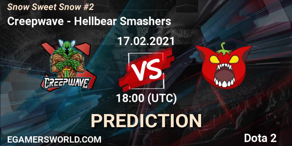 Creepwave vs Hellbear Smashers: Betting TIp, Match Prediction. 17.02.2021 at 18:00. Dota 2, Snow Sweet Snow #2