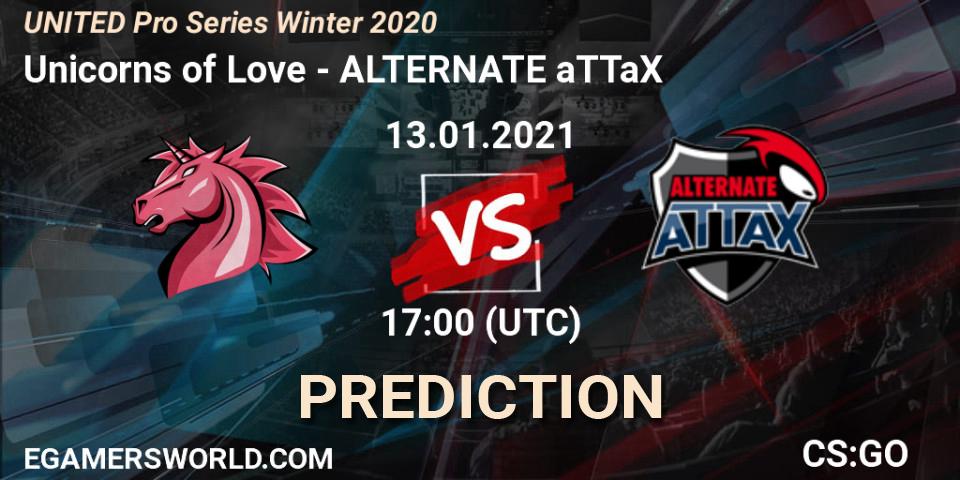Unicorns of Love vs ALTERNATE aTTaX: Betting TIp, Match Prediction. 13.01.21. CS2 (CS:GO), UNITED Pro Series Winter 2020