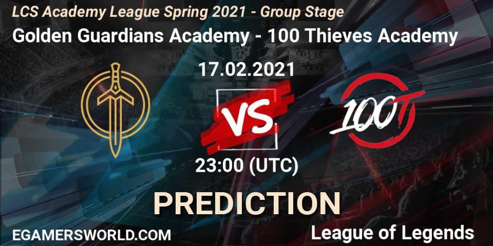 Golden Guardians Academy vs 100 Thieves Academy: Betting TIp, Match Prediction. 17.02.21. LoL, LCS Academy League Spring 2021 - Group Stage