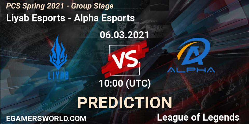 Liyab Esports vs Alpha Esports: Betting TIp, Match Prediction. 06.03.21. LoL, PCS Spring 2021 - Group Stage