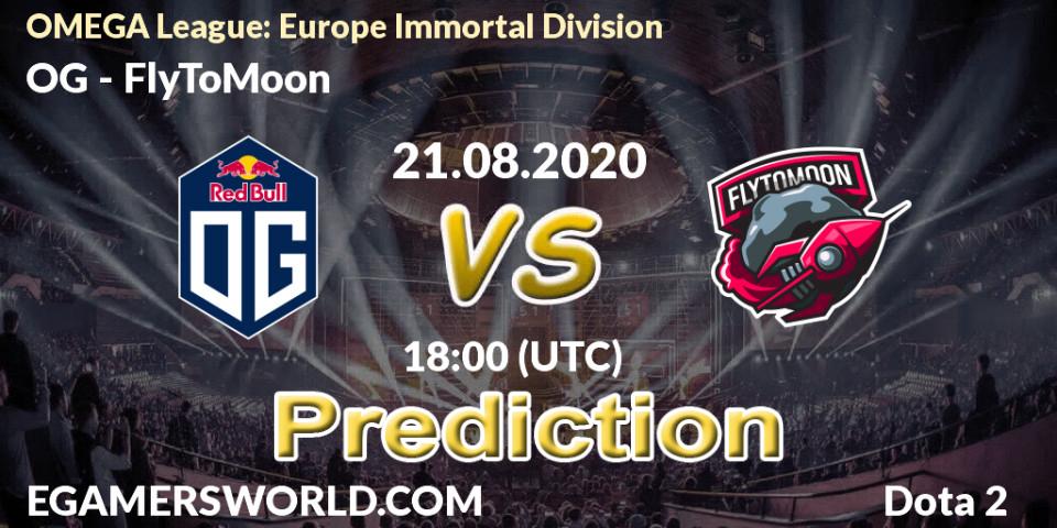 OG vs FlyToMoon: Betting TIp, Match Prediction. 21.08.2020 at 19:03. Dota 2, OMEGA League: Europe Immortal Division