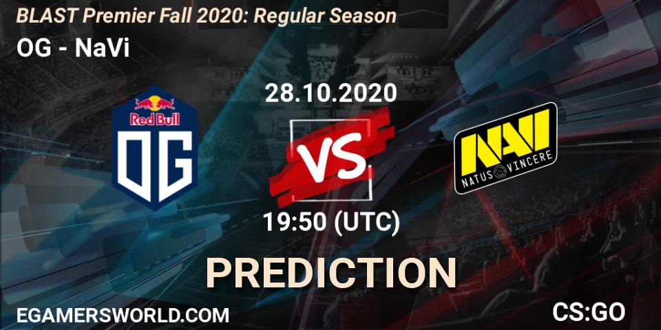 OG vs NaVi: Betting TIp, Match Prediction. 28.10.2020 at 19:50. Counter-Strike (CS2), BLAST Premier Fall 2020: Regular Season