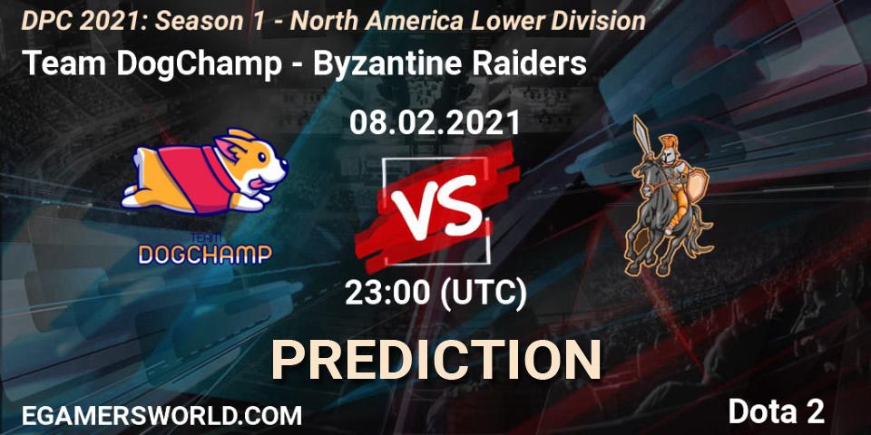 Team DogChamp vs Byzantine Raiders: Betting TIp, Match Prediction. 08.02.2021 at 23:05. Dota 2, DPC 2021: Season 1 - North America Lower Division