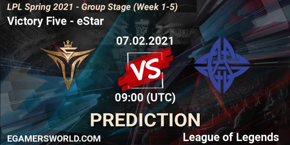 Victory Five vs eStar: Betting TIp, Match Prediction. 07.02.21. LoL, LPL Spring 2021 - Group Stage (Week 1-5)
