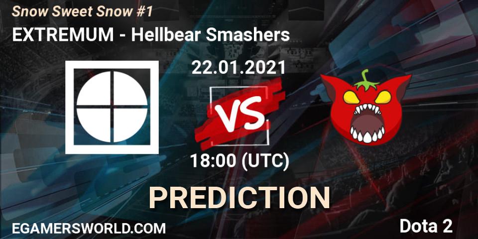 EXTREMUM vs Hellbear Smashers: Betting TIp, Match Prediction. 22.01.2021 at 18:01. Dota 2, Snow Sweet Snow #1