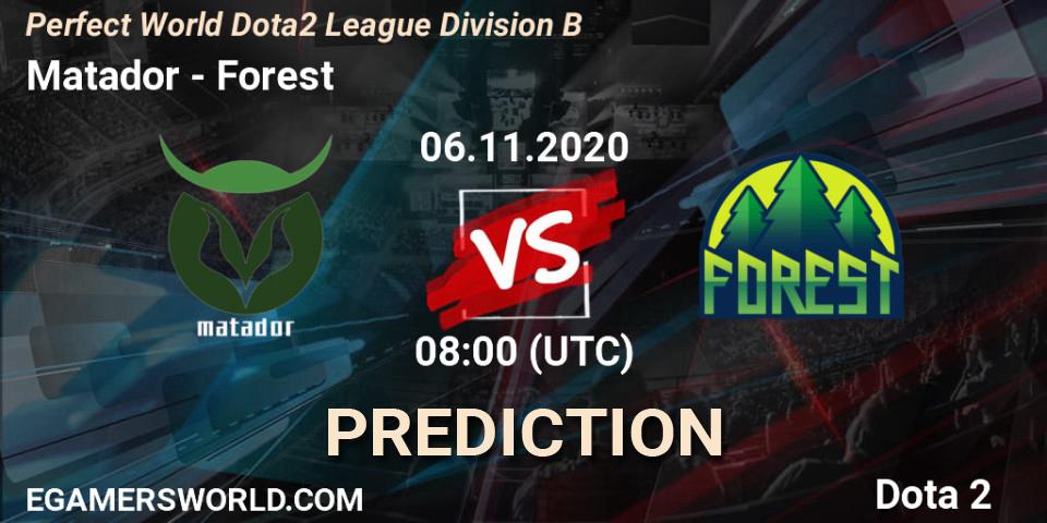 Matador vs Forest: Betting TIp, Match Prediction. 06.11.2020 at 06:52. Dota 2, Perfect World Dota2 League Division B