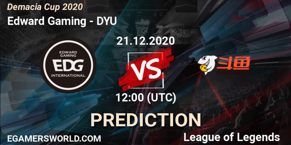 Edward Gaming vs DYU: Betting TIp, Match Prediction. 21.12.2020 at 12:00. LoL, Demacia Cup 2020