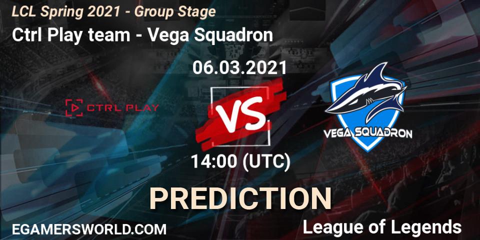 Ctrl Play team vs Vega Squadron: Betting TIp, Match Prediction. 06.03.2021 at 14:00. LoL, LCL Spring 2021 - Group Stage